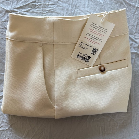 Sezane cream Wide-Leg Pant trousers - Picture 2 of 4